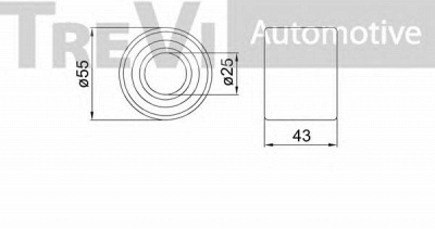 TREVI AUTOMOTIVE wb2196 -  Комплект подшипника ступицы колеса